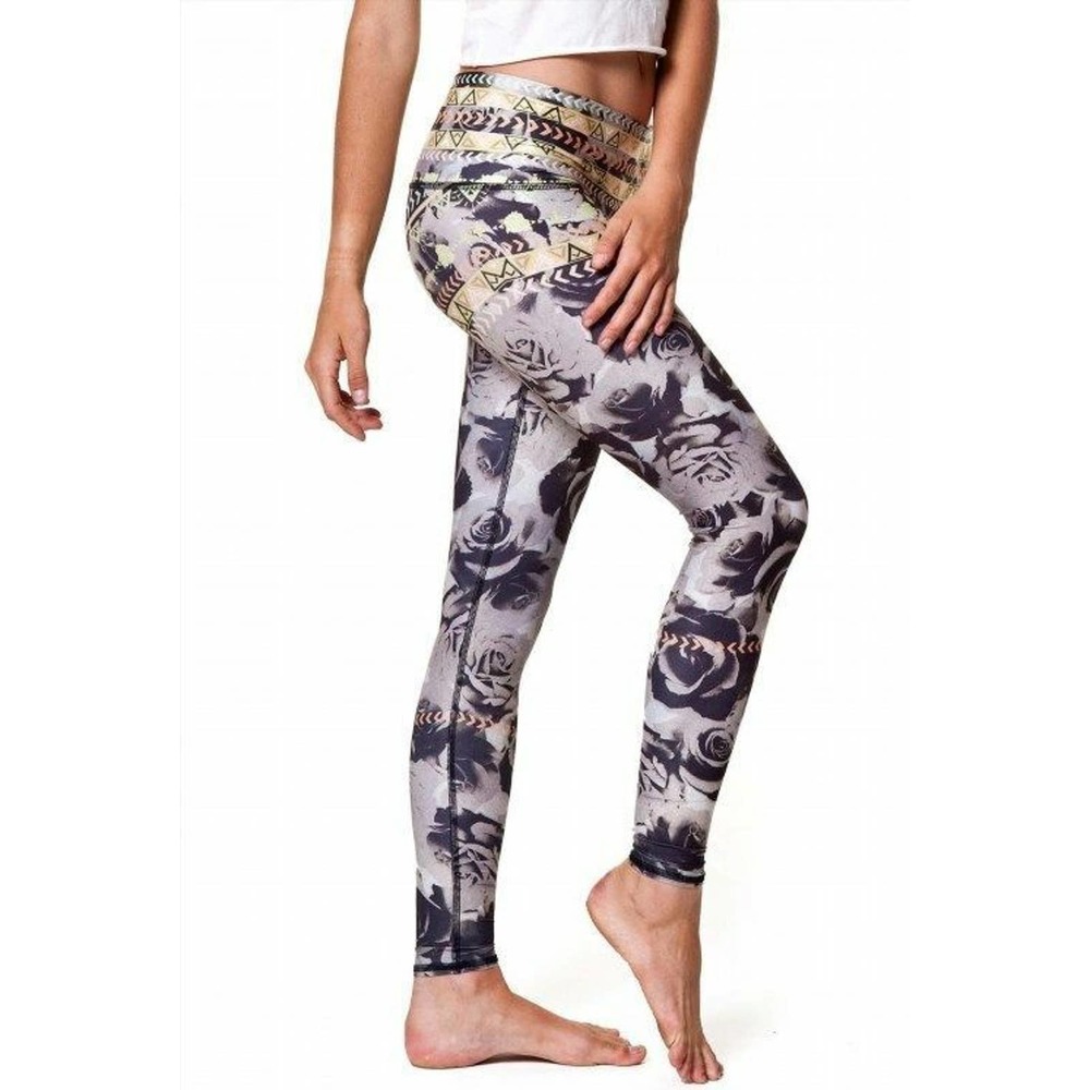 Teeki Women's Leggings Desert Rose Goddess XS Pilates Yoga Anti Microbial Floral
